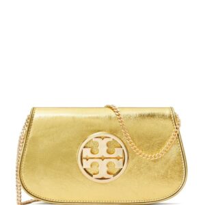 Tory Burch Reva metallic-effect clutch bag
