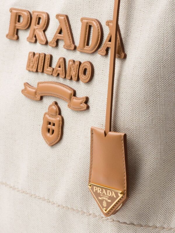 Prada large logo-appliqué tote bag - Image 5