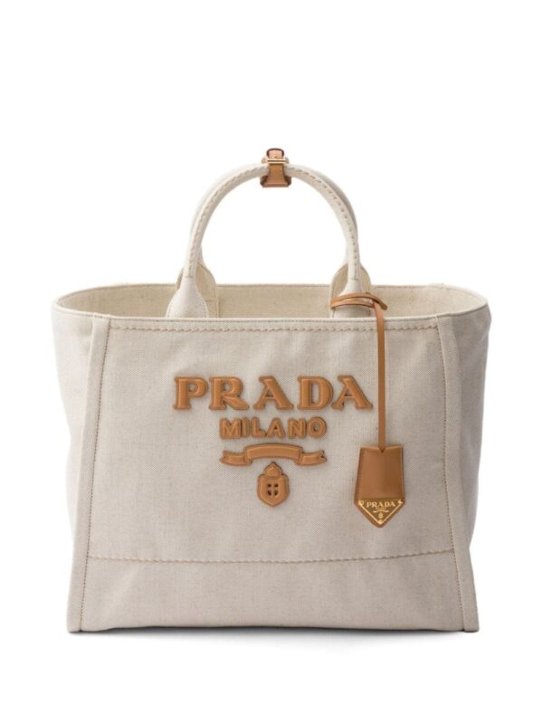 Prada large logo-appliqué tote bag