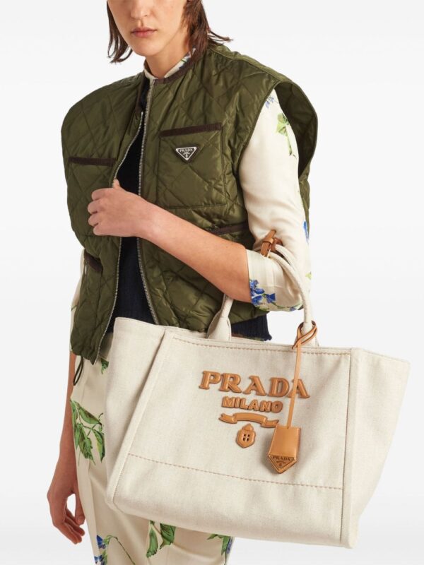Prada large logo-appliqué tote bag - Image 2