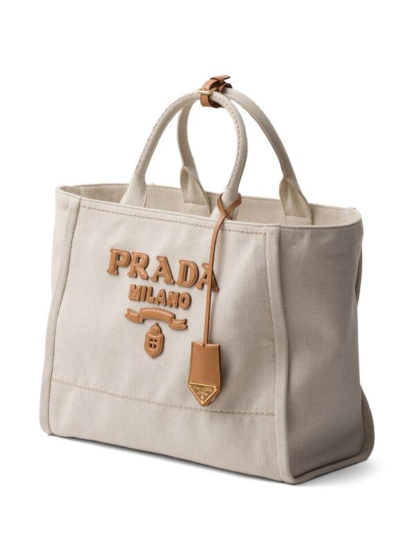 Prada large logo-appliqué tote bag - Image 4