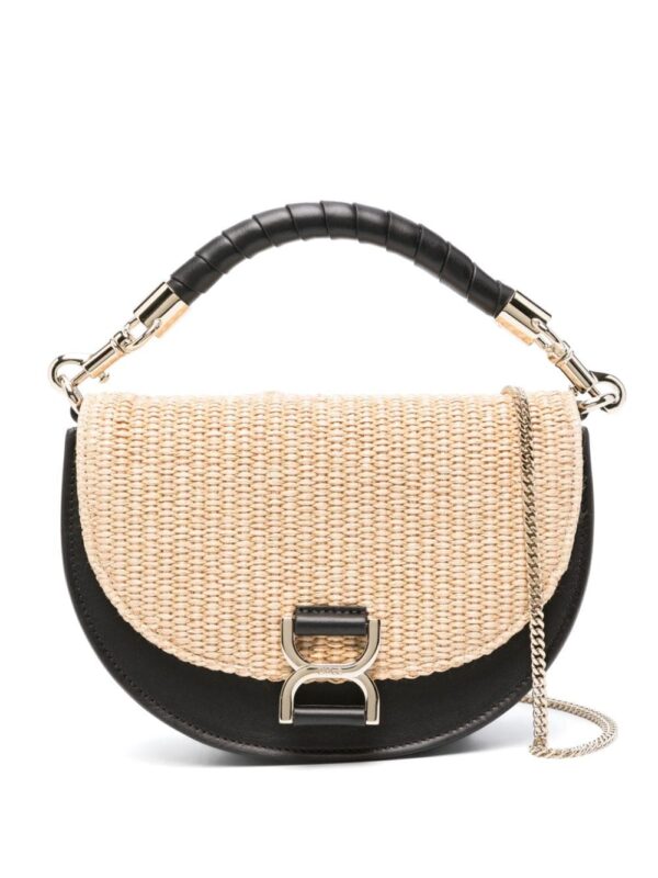 Chloé Marcie woven-raffia shoulder bag