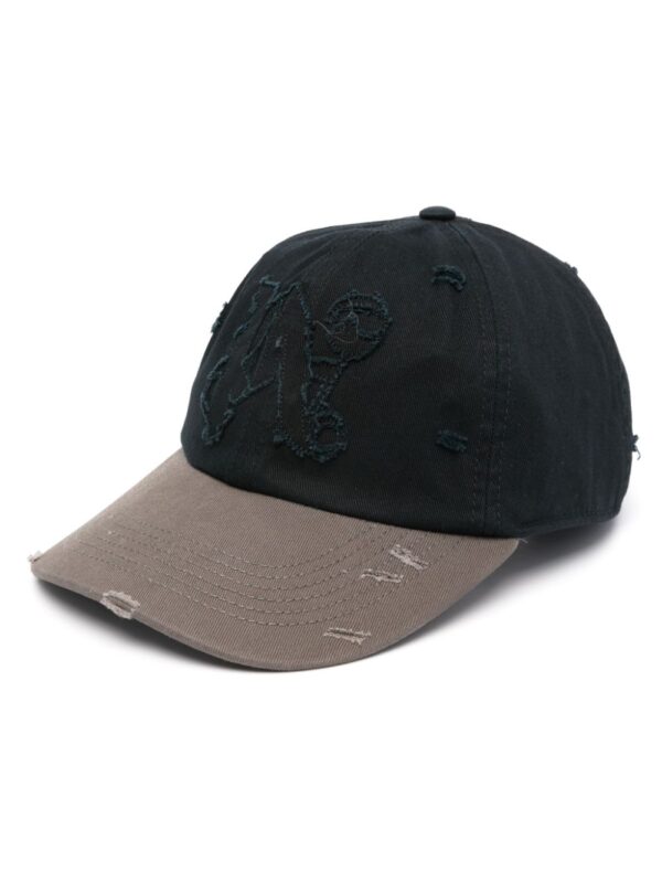 Palm Angels logo-patch distressed baseball cap