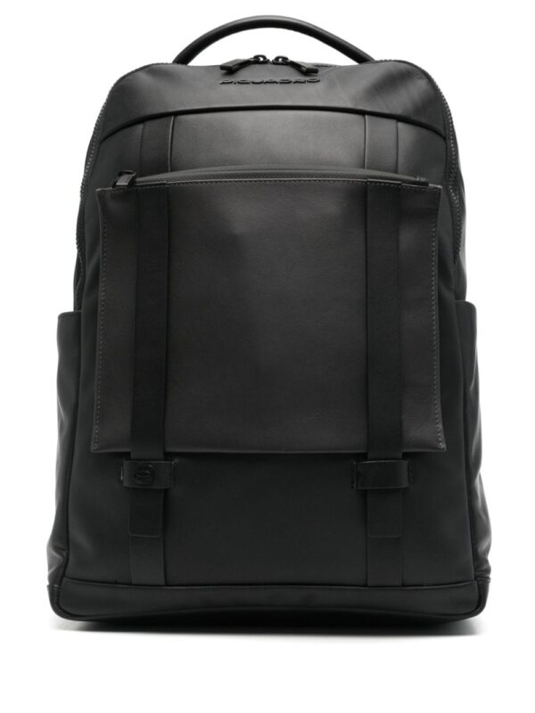PIQUADRO logo-lettering leather backpack
