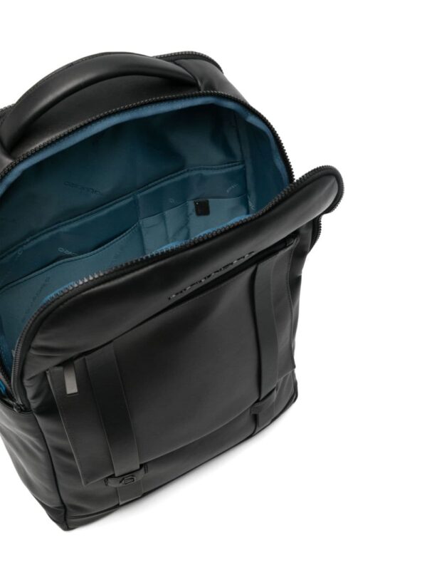 PIQUADRO logo-lettering leather backpack - Image 4