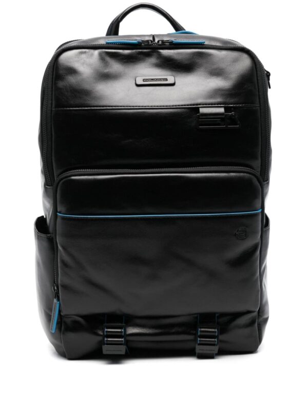 PIQUADRO logo-plaque leather backpack