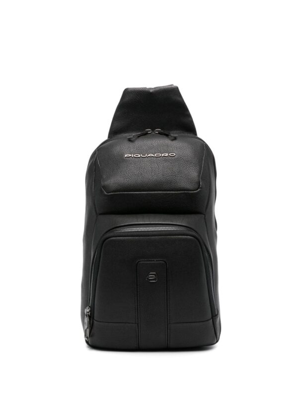 PIQUADRO logo-plaque leather backpack
