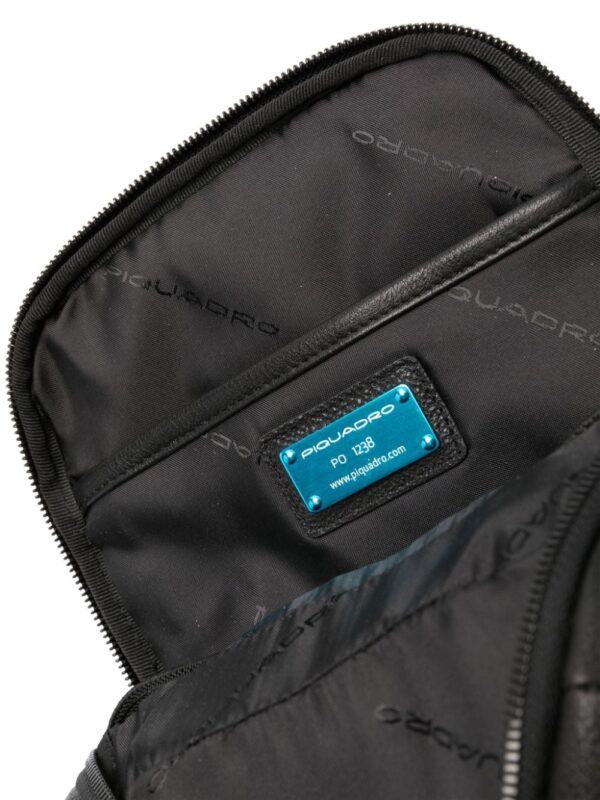 PIQUADRO logo-plaque leather backpack - Image 4