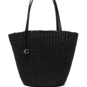 Coach interwoven straw tote bag