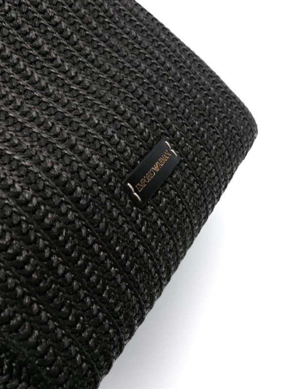 Emporio Armani logo-charm interwoven tote bag - Image 4