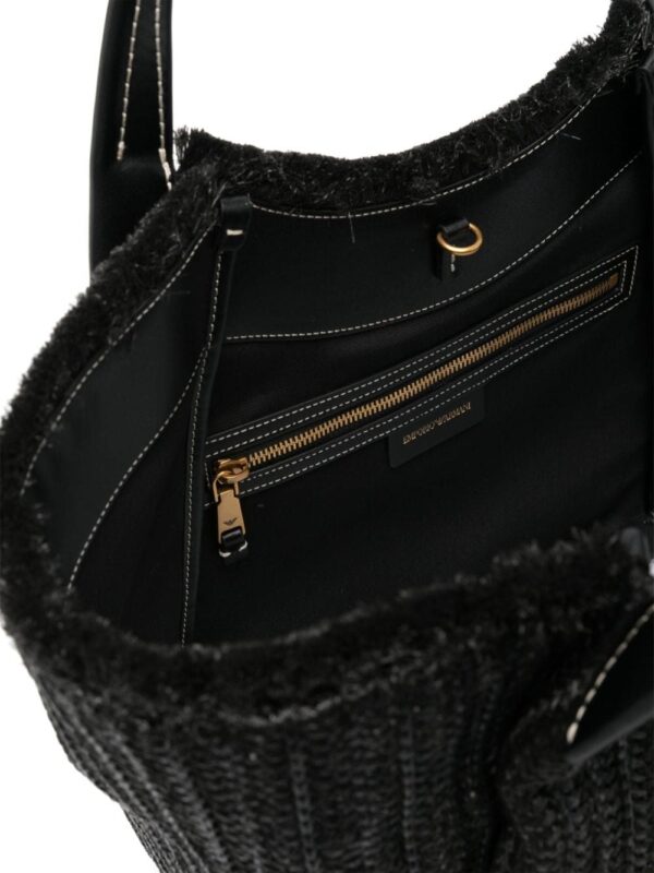 Emporio Armani logo-charm interwoven tote bag - Image 5