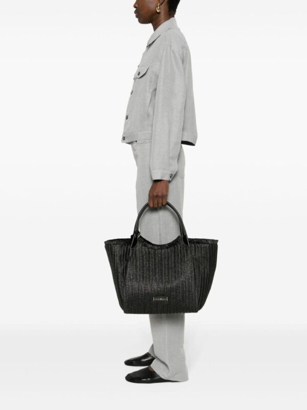 Emporio Armani logo-charm interwoven tote bag - Image 2