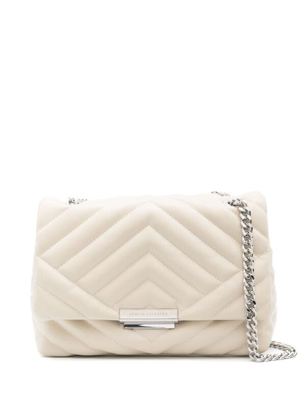 Armani Exchange logo-plaque quilted shoulder-bag