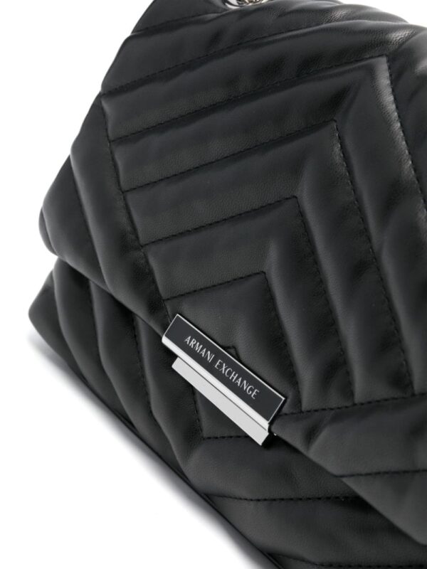 Armani Exchange logo-plaque quilted shoulder-bag - Image 3