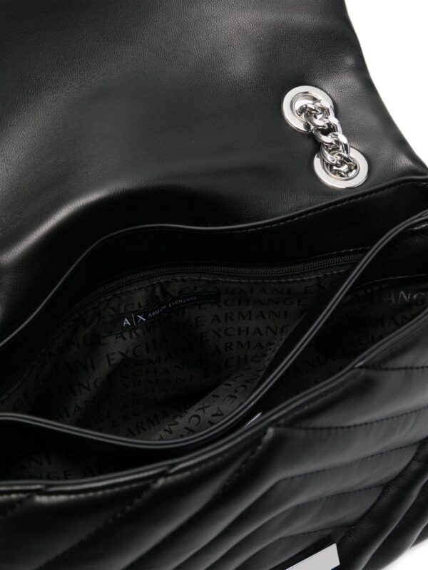 Armani Exchange logo-plaque quilted shoulder-bag - Image 4