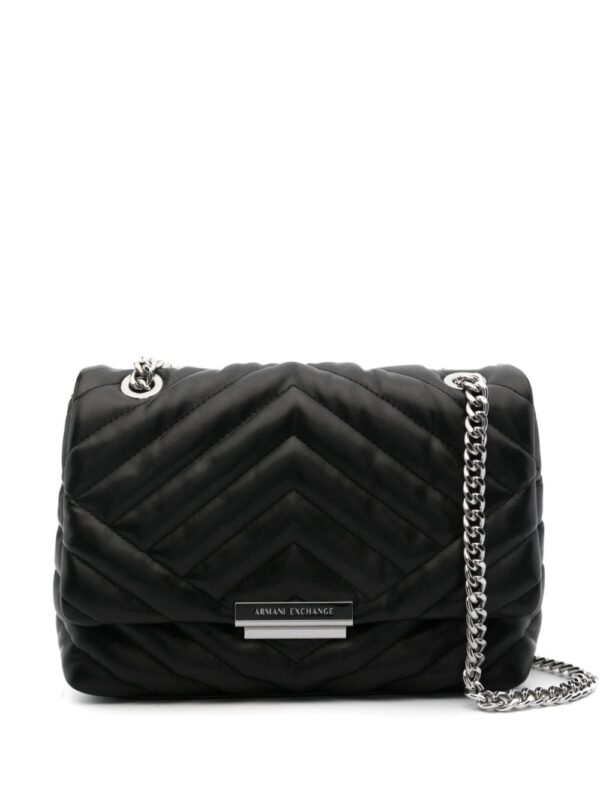 Armani Exchange logo-plaque quilted shoulder-bag