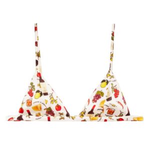 Fleur Du Mal  Luxe Triangle floral-print bra