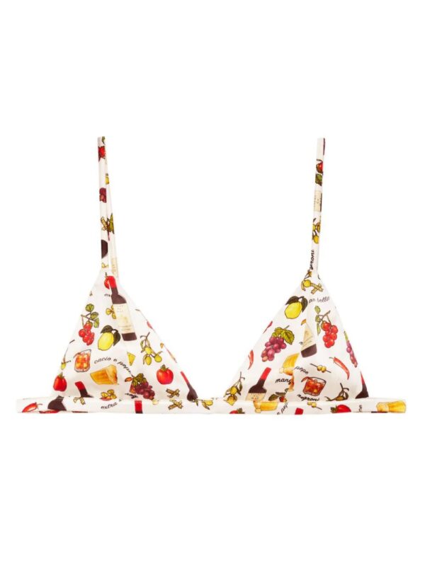 Fleur Du Mal  Luxe Triangle floral-print bra