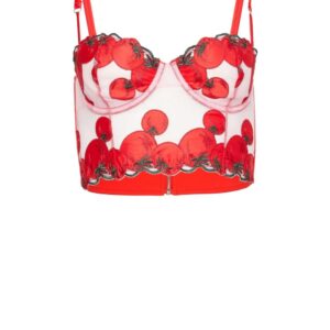 Fleur Du Mal  Pomodoro Embroidery bustier