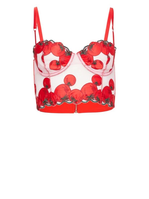Fleur Du Mal  Pomodoro Embroidery bustier