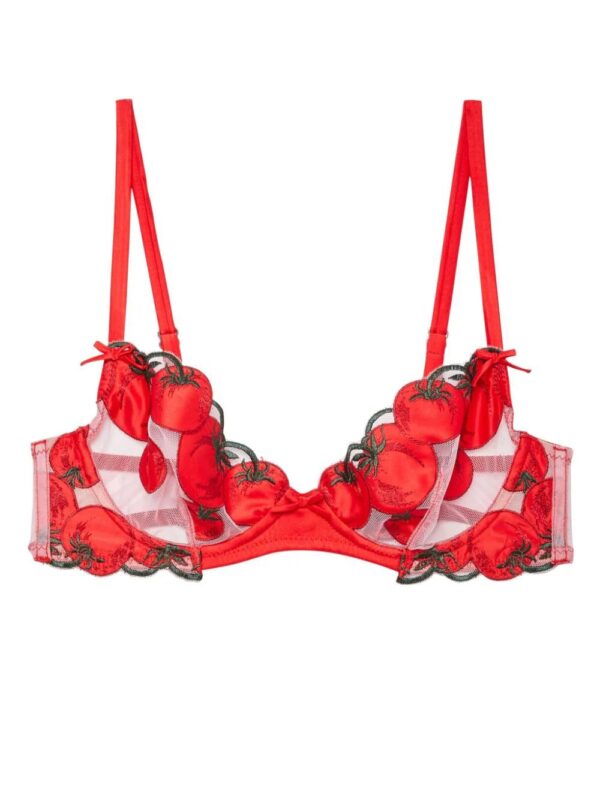 Fleur Du Mal  Pomodoro Embroidery demi bra