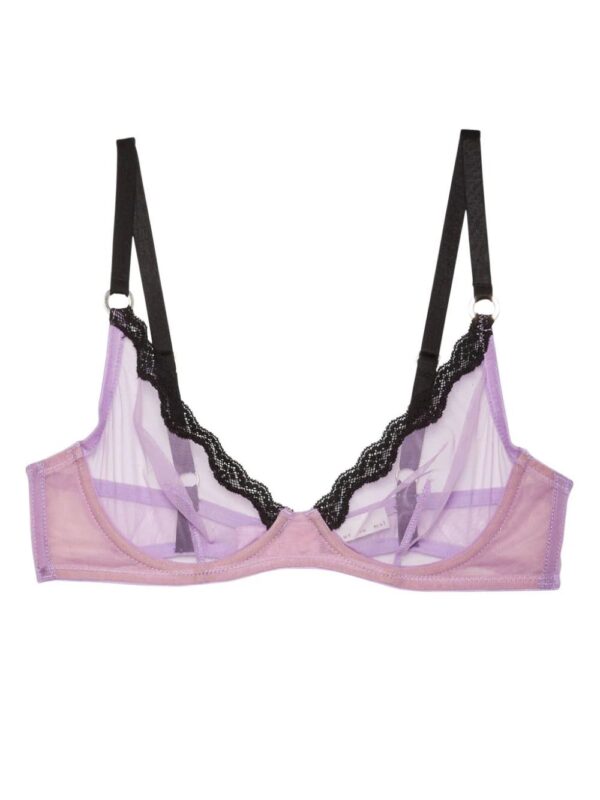 Fleur Du Mal  Sheer Tulle lace-detailing bra