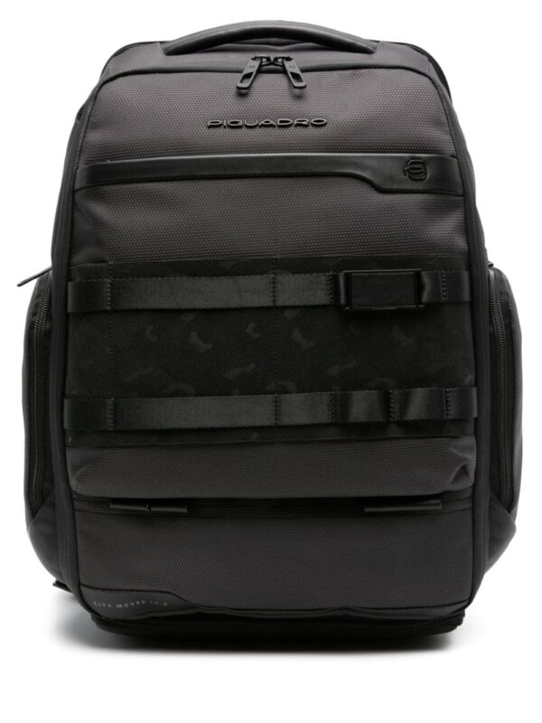 PIQUADRO logo-plaque panelled backpack