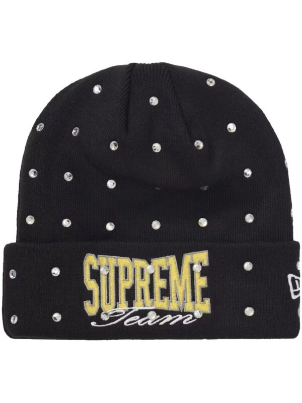 Supreme x New Era Rhinestone cotton beanie