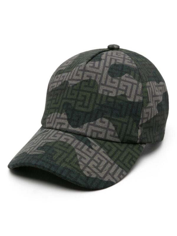 Balmain PB-monogram camouflage-print cap