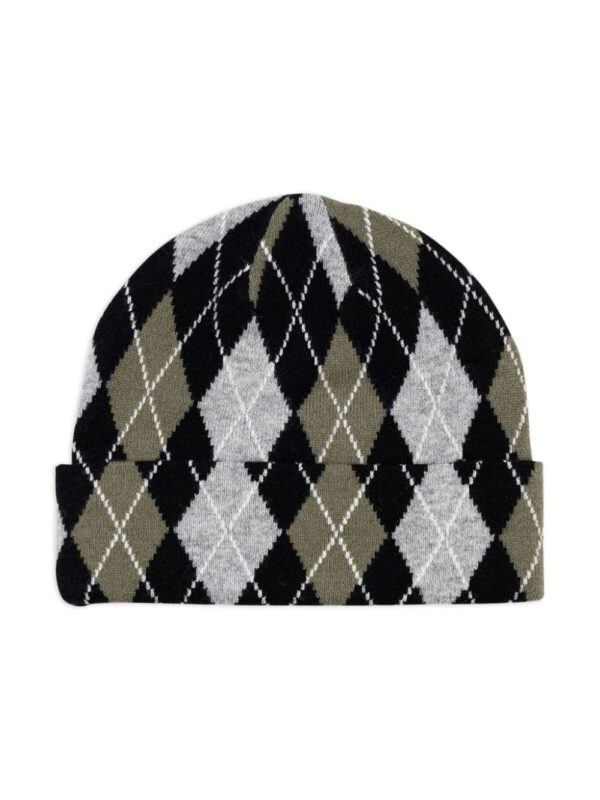 Supreme "Black" argyle-check cashmere beanie - Image 2