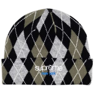 Supreme "Black" argyle-check cashmere beanie
