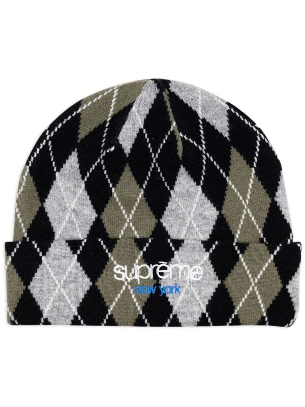 Supreme "Black" argyle-check cashmere beanie