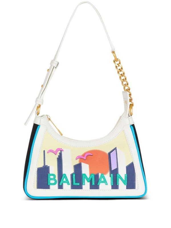 Balmain B-Army Postcard-print shoulder bag