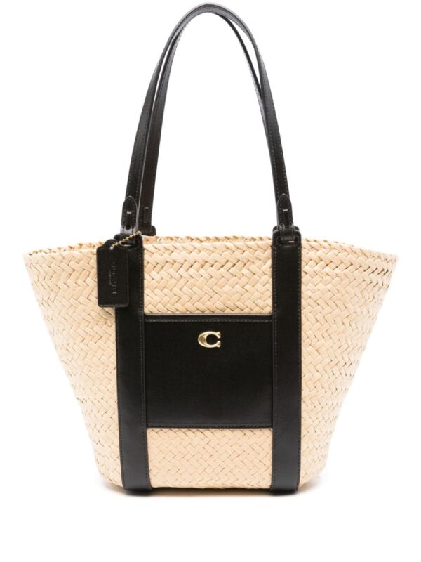 Coach logo-charm tote bag