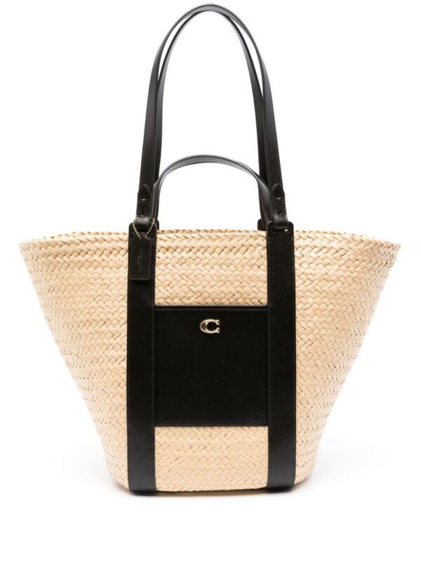 Coach logo-charm tote bag