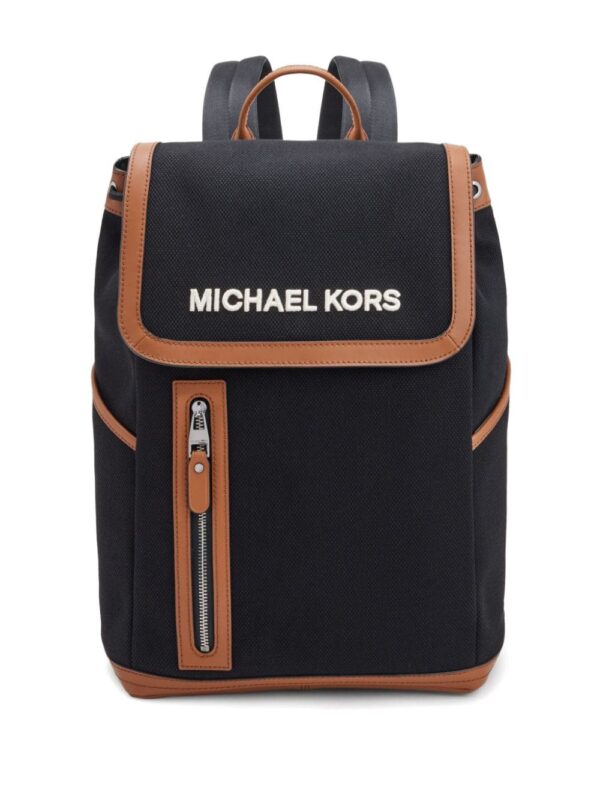 Michael Kors logo-embroidered cotton backpack