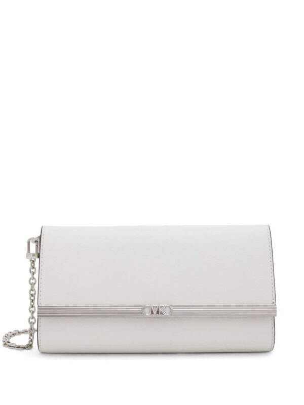 Michael Kors logo-plaque leather clutch bag