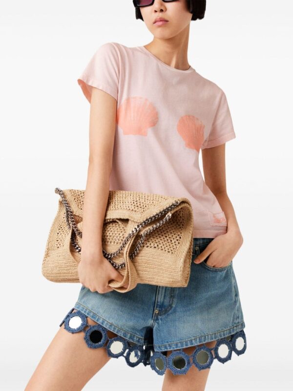 Stella McCartney small Falabella raffia tote bag - Image 3