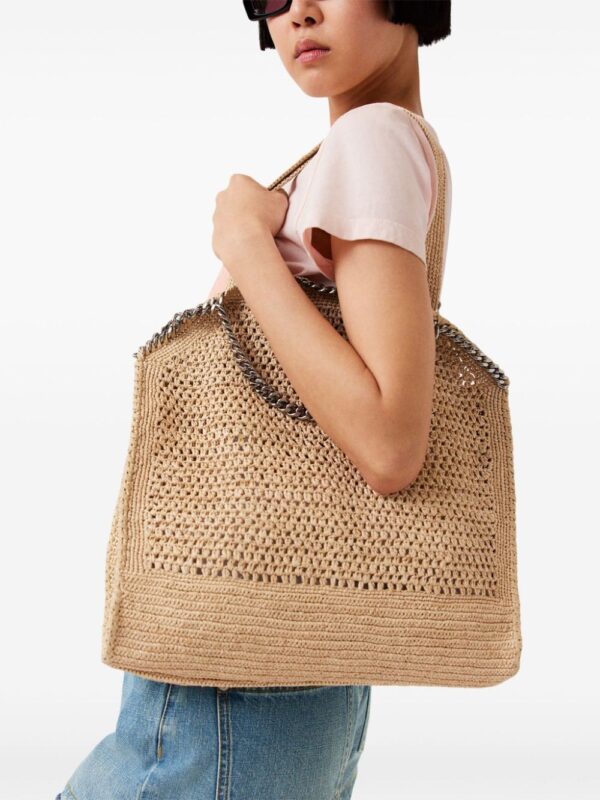 Stella McCartney small Falabella raffia tote bag - Image 2