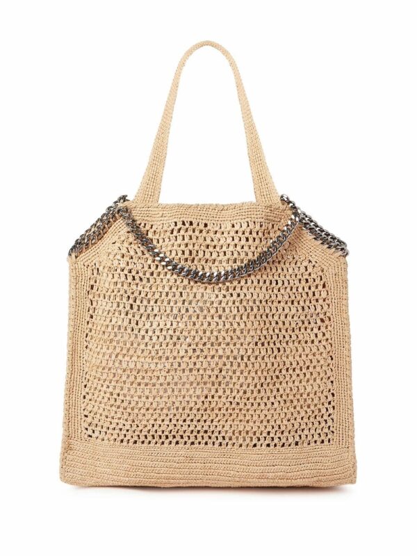 Stella McCartney small Falabella raffia tote bag - Image 4