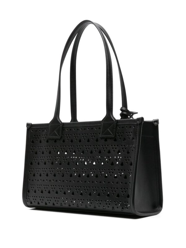 Karl Lagerfeld logo-embroidered perforated shoulder bag - Image 3
