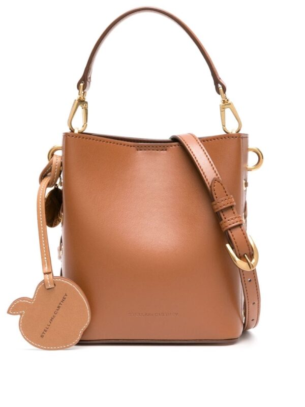 Stella McCartney logo-charm faux-leather bucket bag