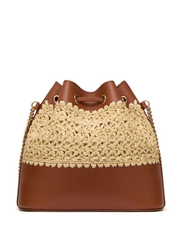 Valentino Garavani raffia leather bucket mini bag - Image 2
