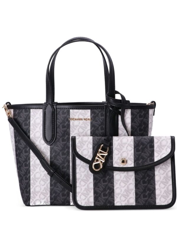 Michael Kors monogram pattern striped tote bag