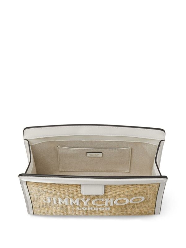 Jimmy Choo Avenue logo-embroidered woven clutch - Image 5