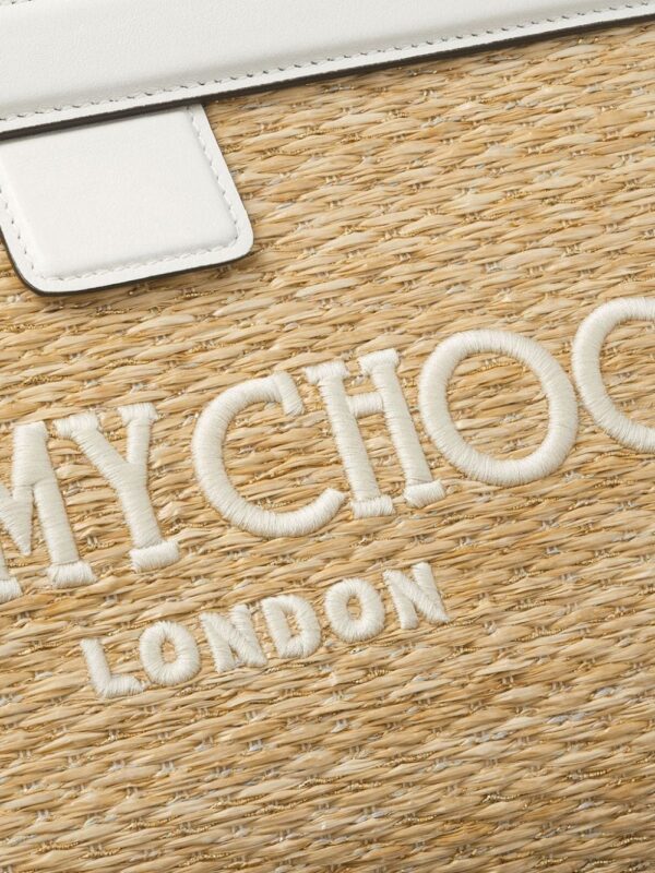 Jimmy Choo Avenue logo-embroidered woven clutch - Image 4