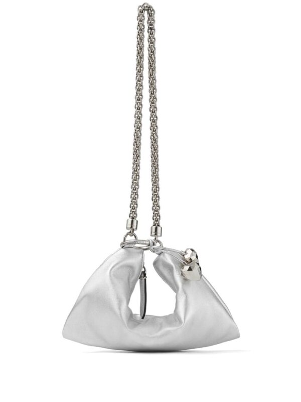Jimmy Choo Callie metallic leather clutch bag