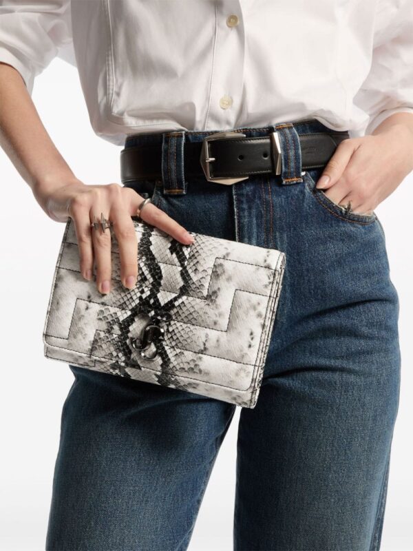 Jimmy Choo Avenue snakeskin-effect clutch bag - Image 2