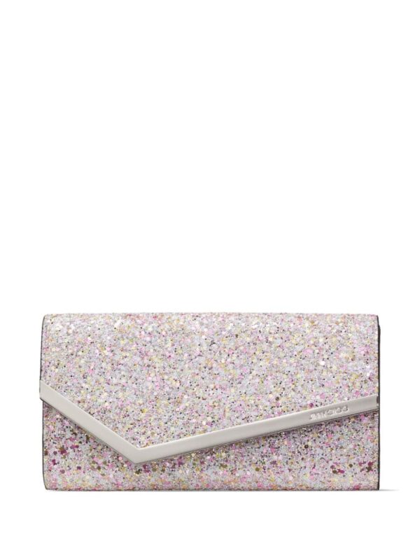 Jimmy Choo Emmie glitter clutch bag