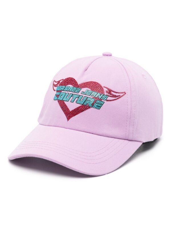 Versace Jeans Couture rhinestone logo-print cap